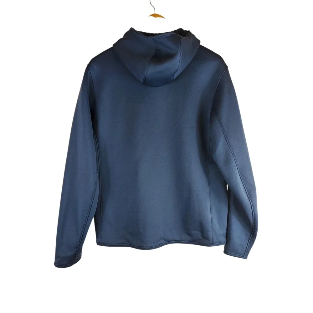 Salomon Outline Men's M Sherpa Fleece Hoodie Full Zip Jacket Minimalist Blue
